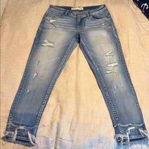 Distressed Blue Jeans